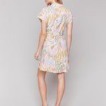 Linen Blend Short Sleeve Button-Front Dress - Sugar River Shoppe