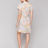 Linen Blend Short Sleeve Button-Front Dress - Sugar River Shoppe