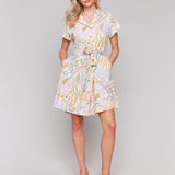 Linen Blend Short Sleeve Button-Front Dress - Sugar River Shoppe