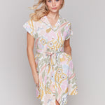 Linen Blend Short Sleeve Button-Front Dress - Sugar River Shoppe