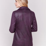 Long Faux Suede Moto Jacket - Sugar River Shoppe