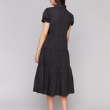 Poplin Puff Sleeve Button-Down Maxi Dress - Sugar River Shoppe