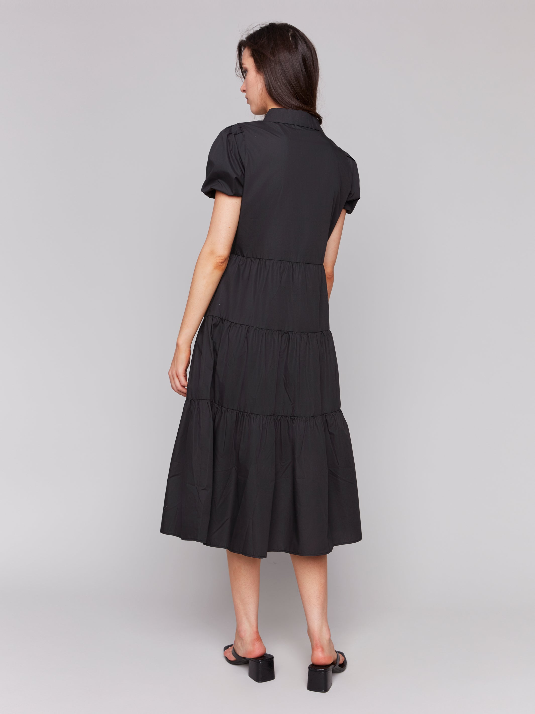Poplin Puff Sleeve Button-Down Maxi Dress - Sugar River Shoppe