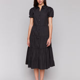 Poplin Puff Sleeve Button-Down Maxi Dress - Sugar River Shoppe