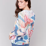 Printed Fishnet Crochet Hoodie - Sugar River Shoppe