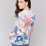 Printed Fishnet Crochet Hoodie - Sugar River Shoppe