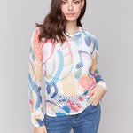 Printed Fishnet Crochet Hoodie - Sugar River Shoppe