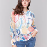Printed Fishnet Crochet Hoodie - Sugar River Shoppe