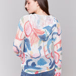 Printed Fishnet Crochet Hoodie - Sugar River Shoppe
