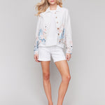 Printed Linen Blend Jacket - Sugar River Shoppe