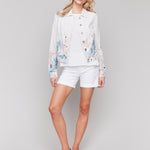 Printed Linen Blend Jacket - Sugar River Shoppe