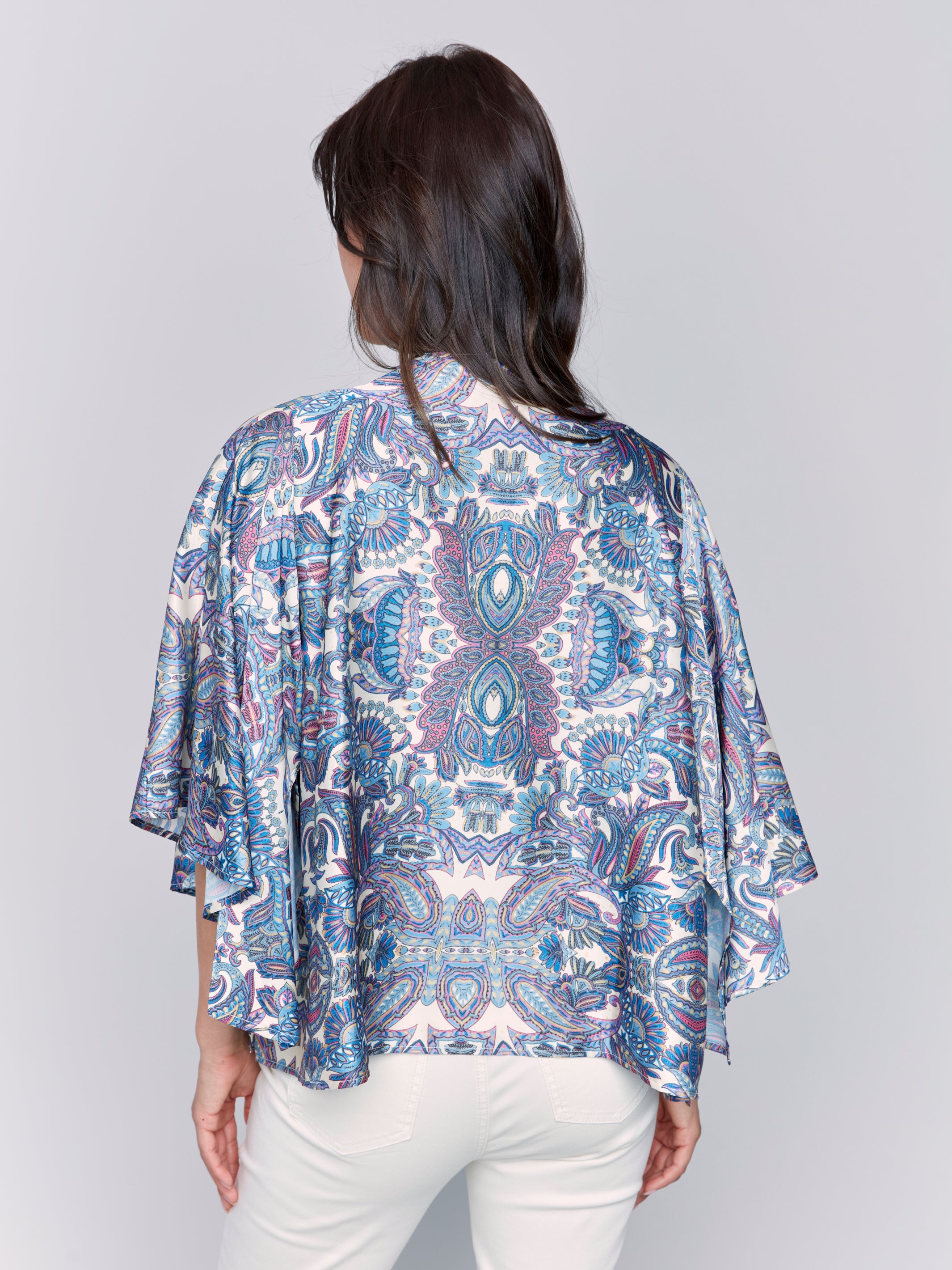 Printed Satin Kimono - Sugar River Shoppe
