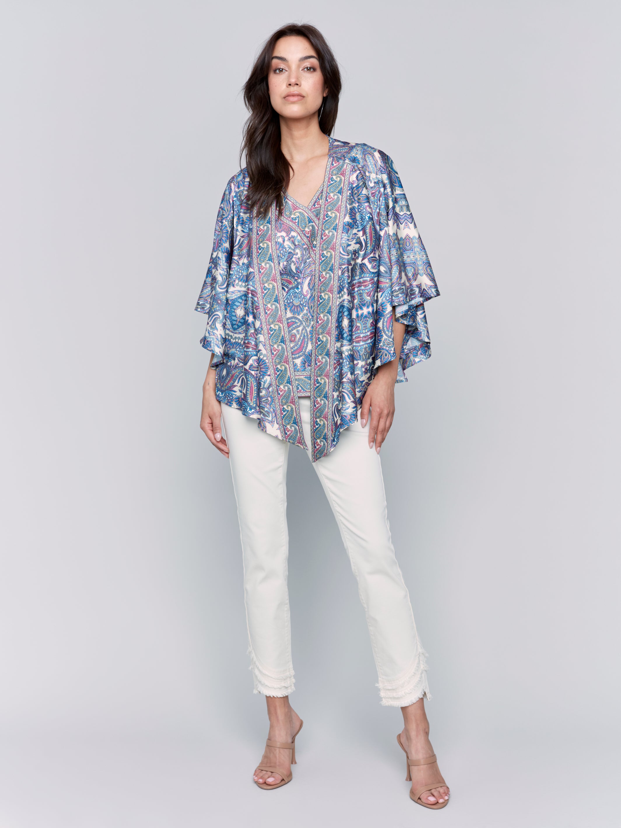 Printed Satin Kimono - Sugar River Shoppe
