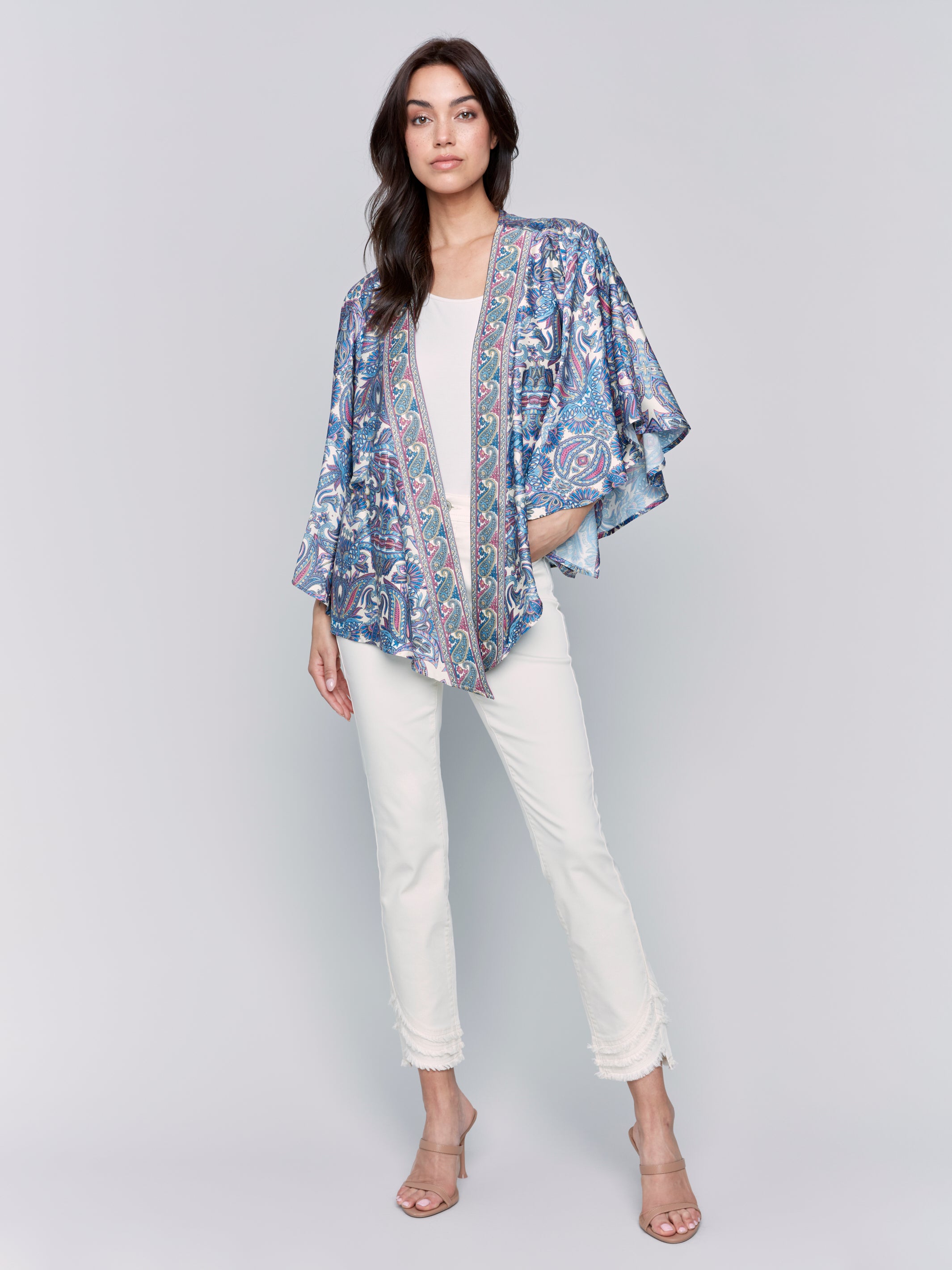 Printed Satin Kimono - Sugar River Shoppe