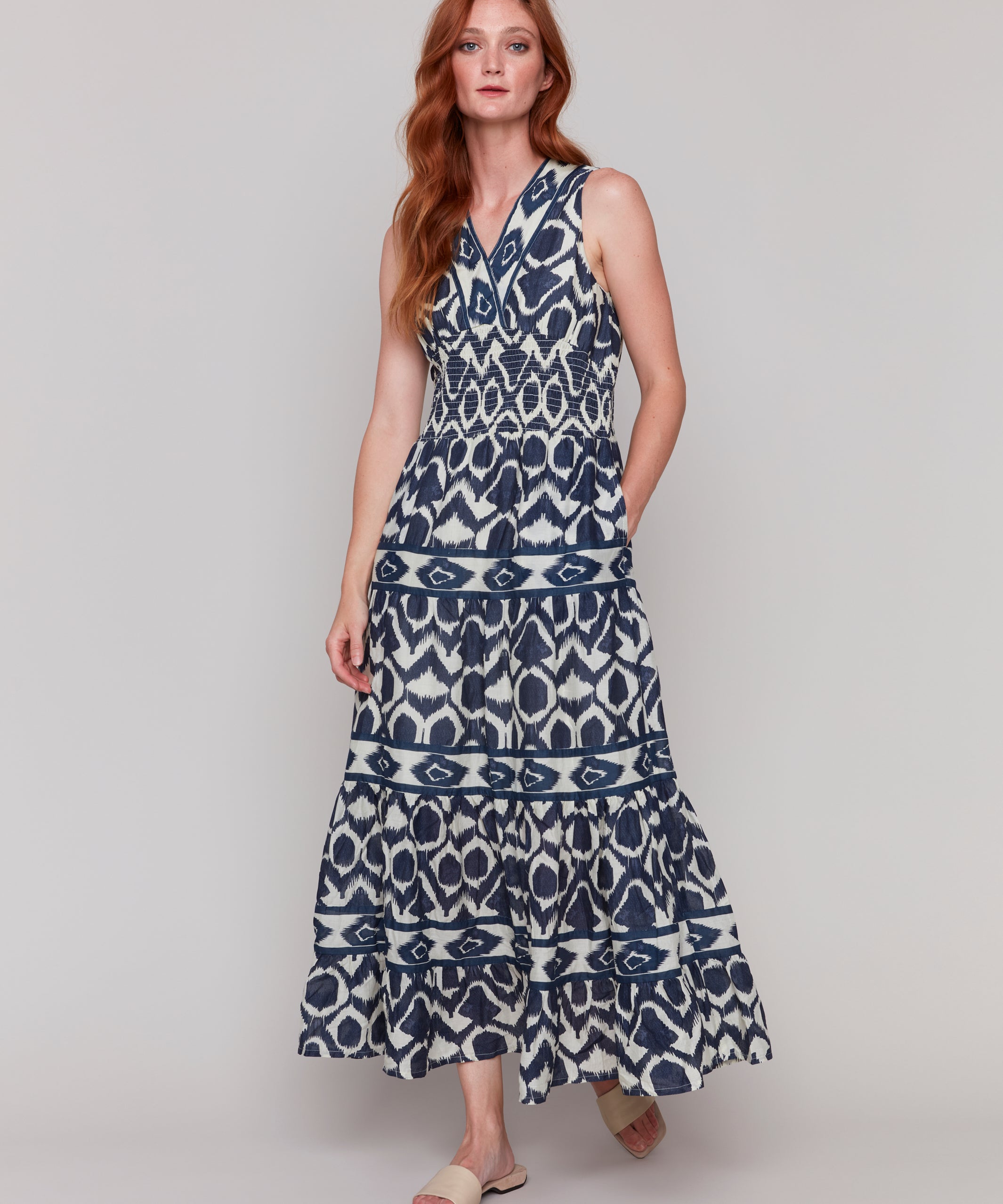 Printed Sleeveless Cotton Maxi Dress - Sugar River Shoppe