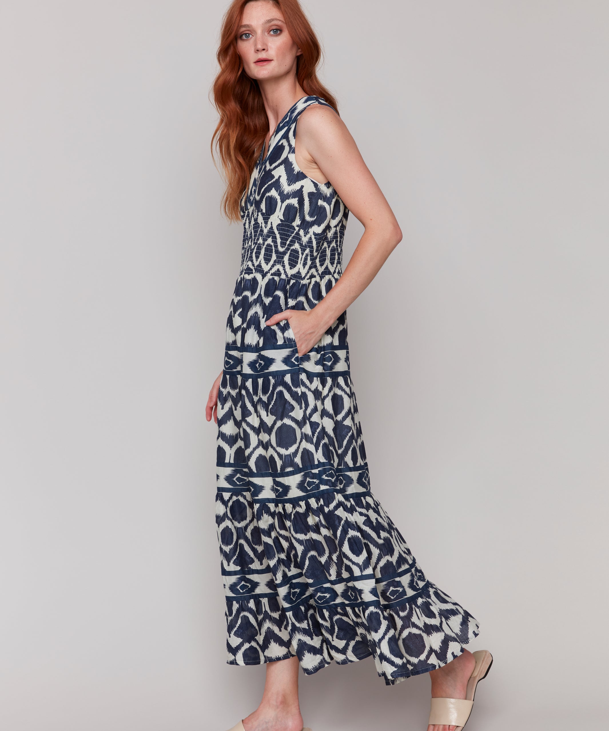 Printed Sleeveless Cotton Maxi Dress - Sugar River Shoppe
