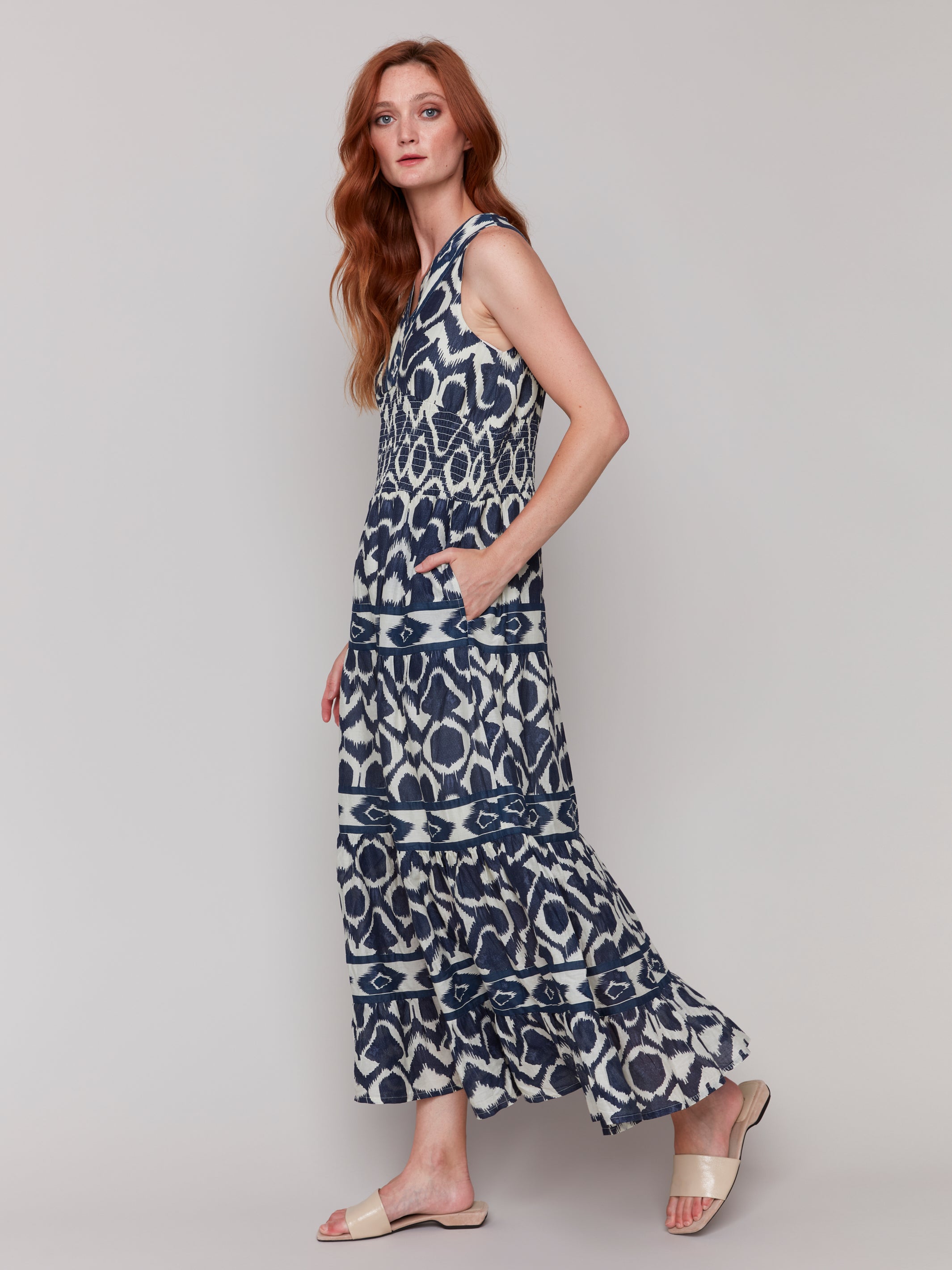 Printed Sleeveless Cotton Maxi Dress - Sugar River Shoppe
