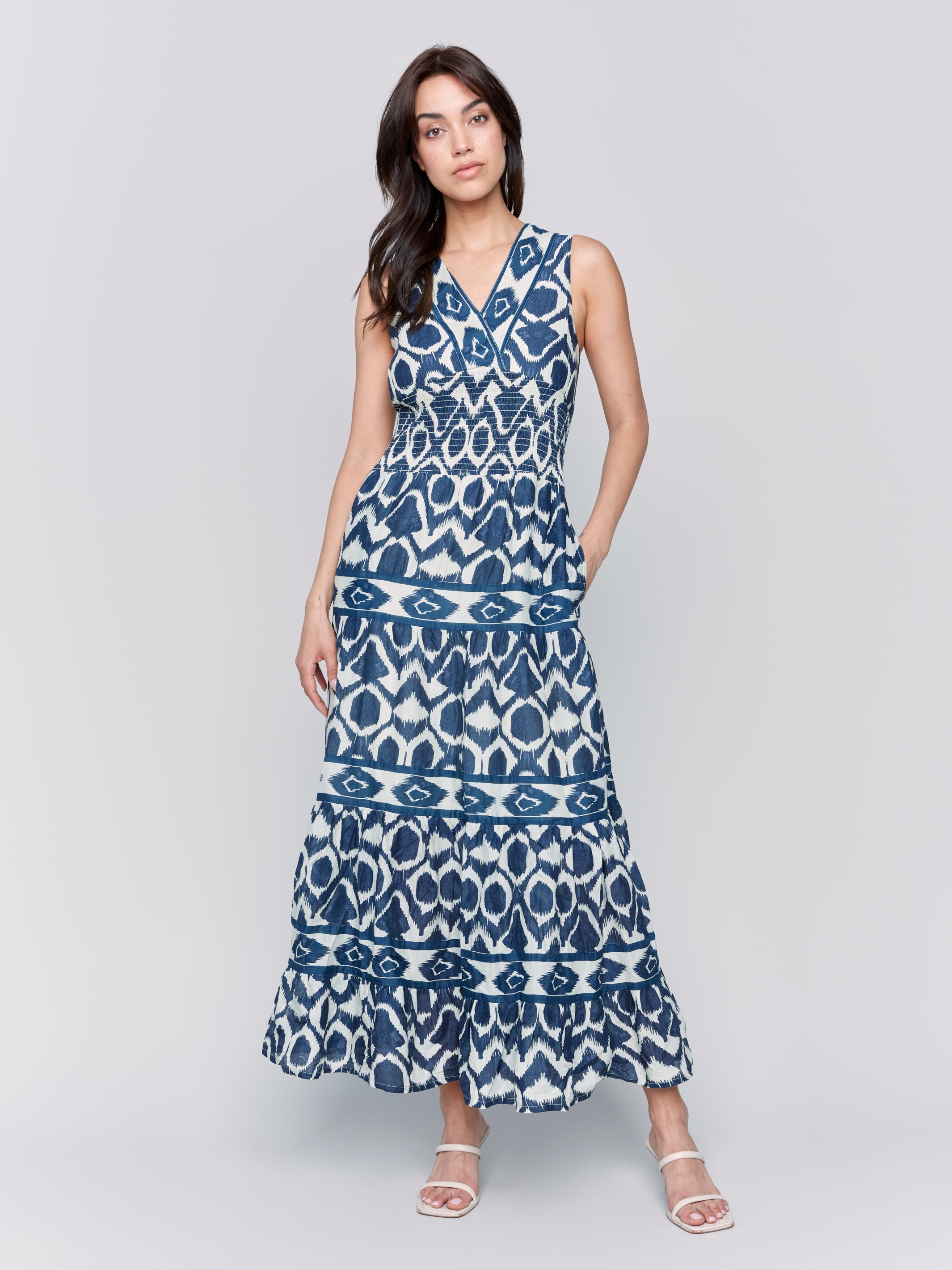 Printed Sleeveless Cotton Maxi Dress - Sugar River Shoppe
