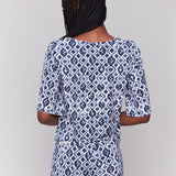 Printed V Neck Top With Twist Front - Sugar River Shoppe