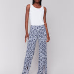 Printed Wide Leg Pants with Front Slits - Sugar River Shoppe