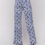 Printed Wide Leg Pants with Front Slits - Sugar River Shoppe