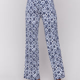 Printed Wide Leg Pants with Front Slits - Sugar River Shoppe