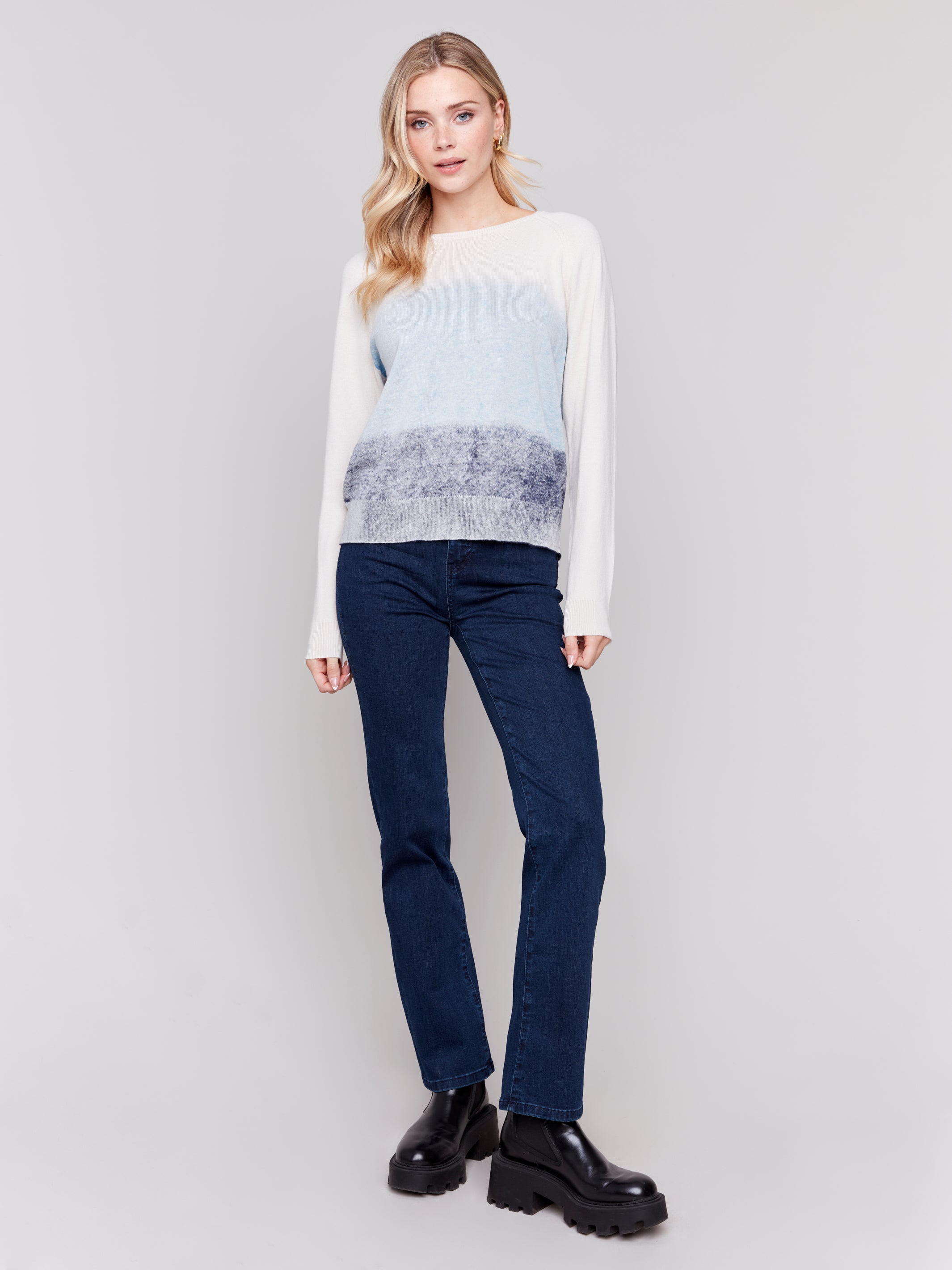 Raglan Sleeve Crew Neck Sweater - Sugar River Shoppe