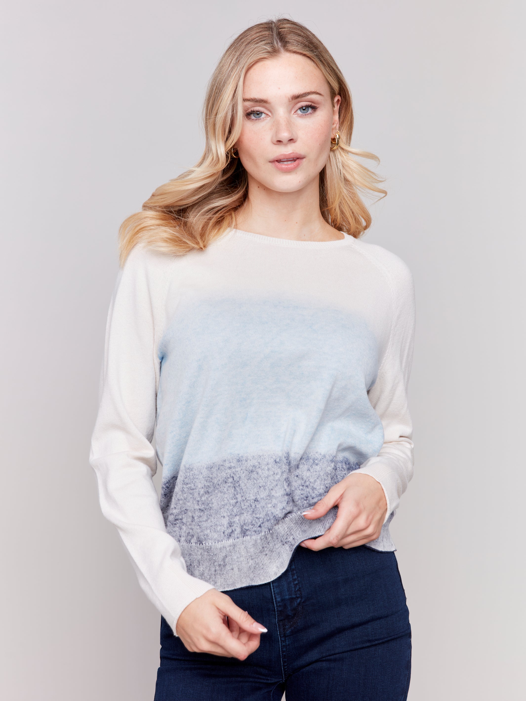 Raglan Sleeve Crew Neck Sweater - Sugar River Shoppe