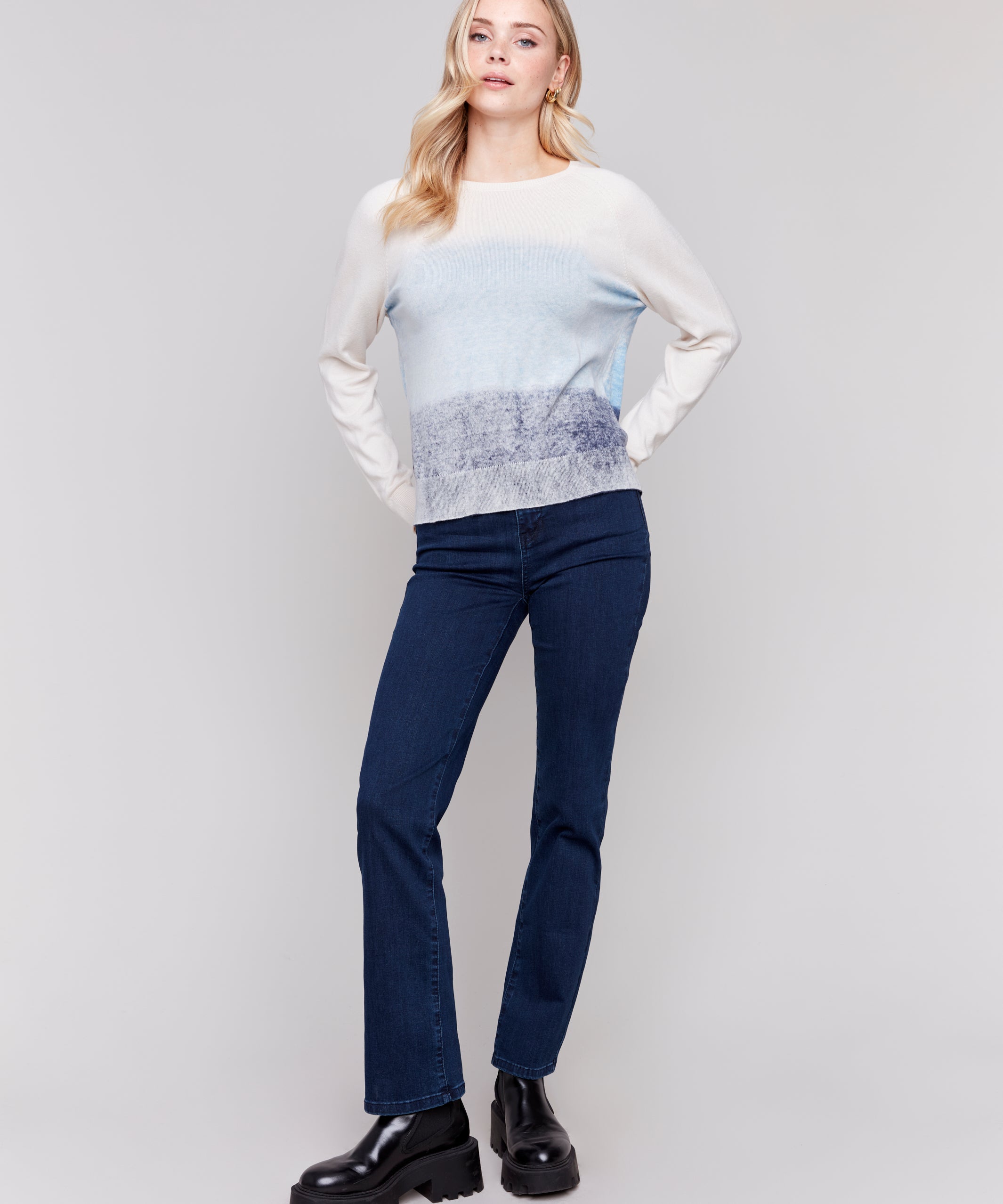 Raglan Sleeve Crew Neck Sweater - Sugar River Shoppe