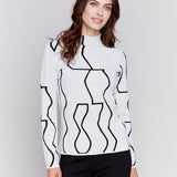 Reversible Mock Neck Fitted Sweater - Sugar River Shoppe