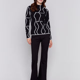 Reversible Mock Neck Fitted Sweater - Sugar River Shoppe