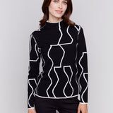 Reversible Mock Neck Fitted Sweater - Sugar River Shoppe