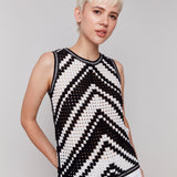 Sleeveless Crochet Crew Neck Top - Sugar River Shoppe