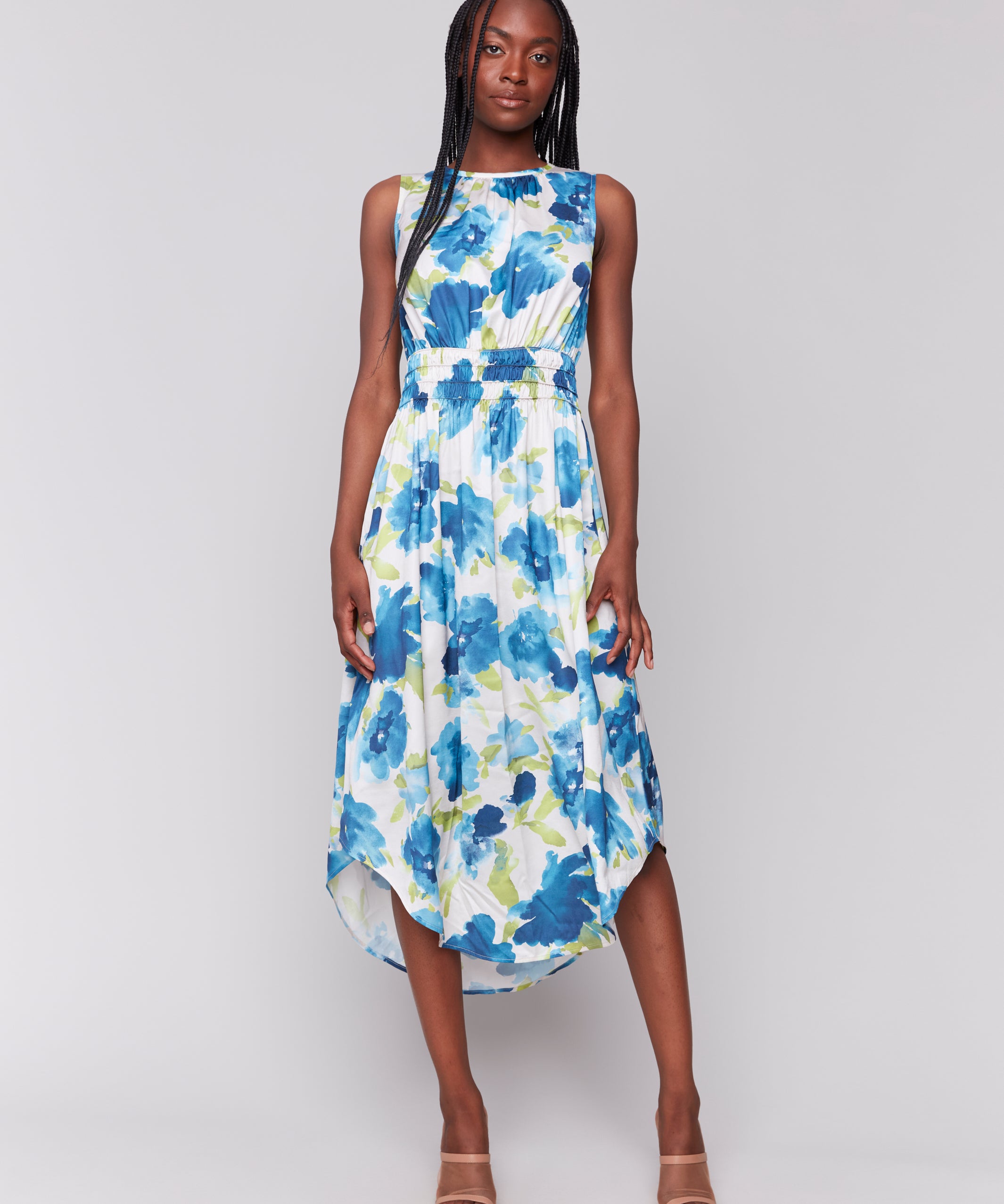Sleeveless Printed Flowy Dress - Sugar River Shoppe
