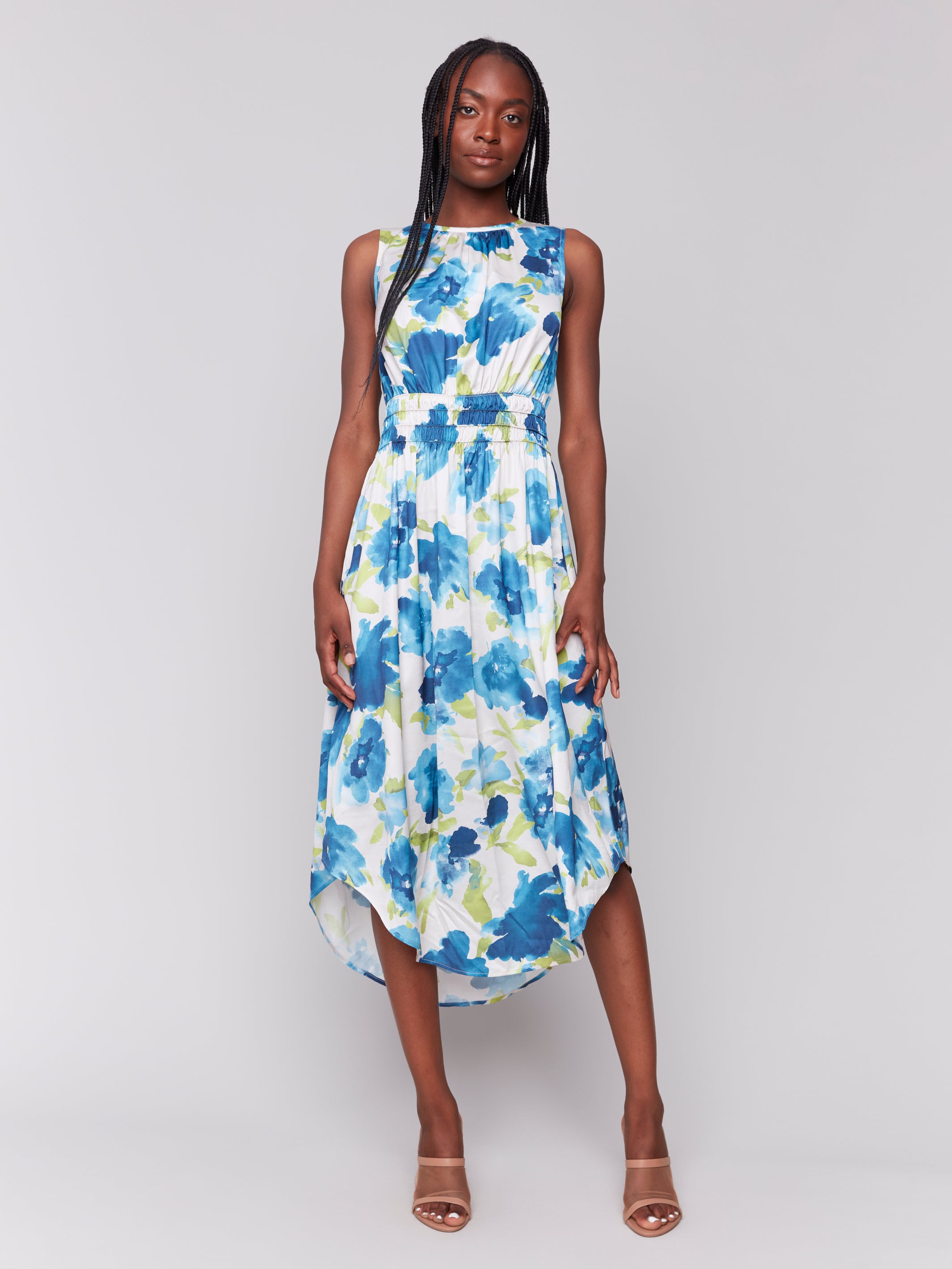Sleeveless Printed Flowy Dress - Sugar River Shoppe