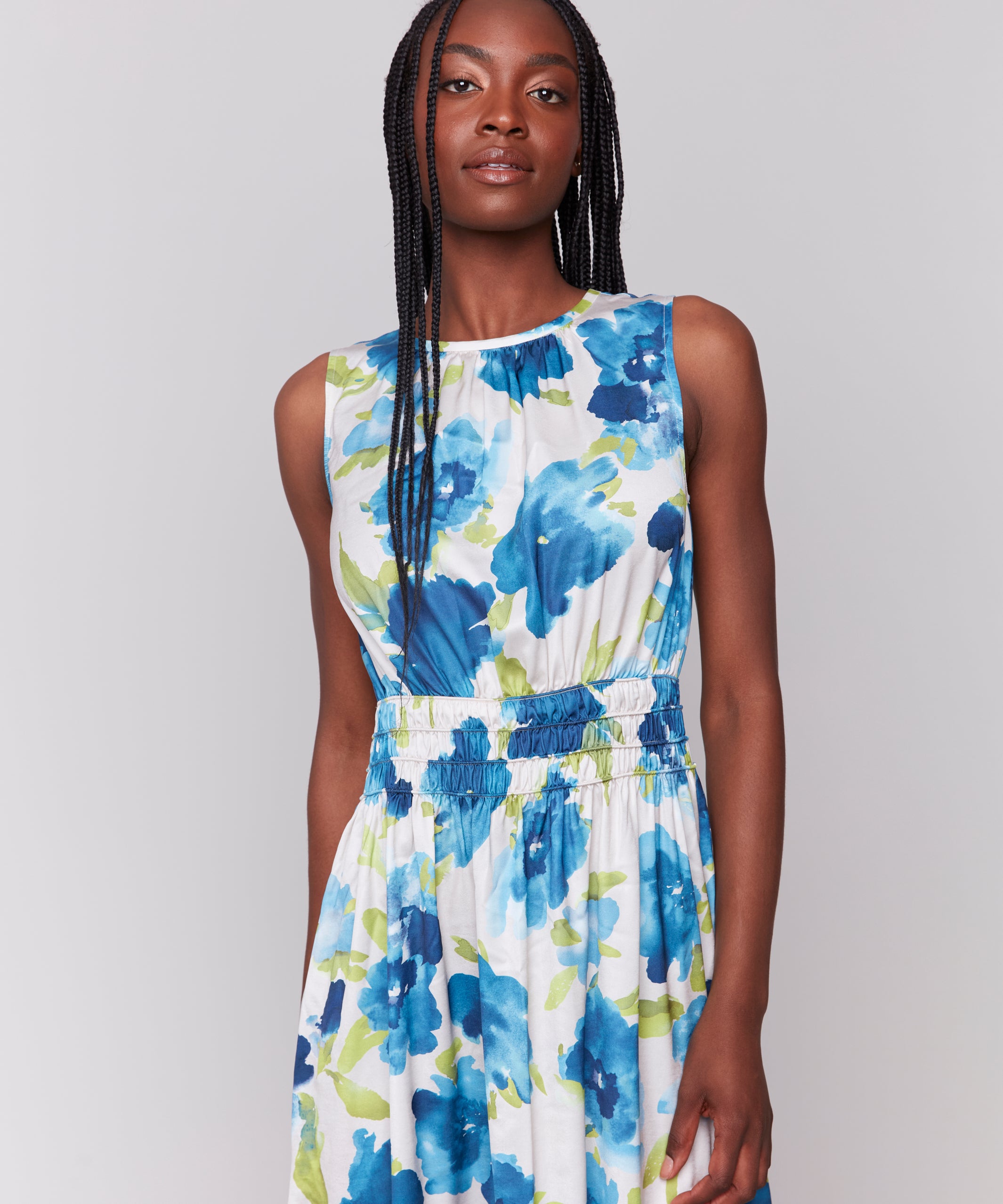 Sleeveless Printed Flowy Dress - Sugar River Shoppe