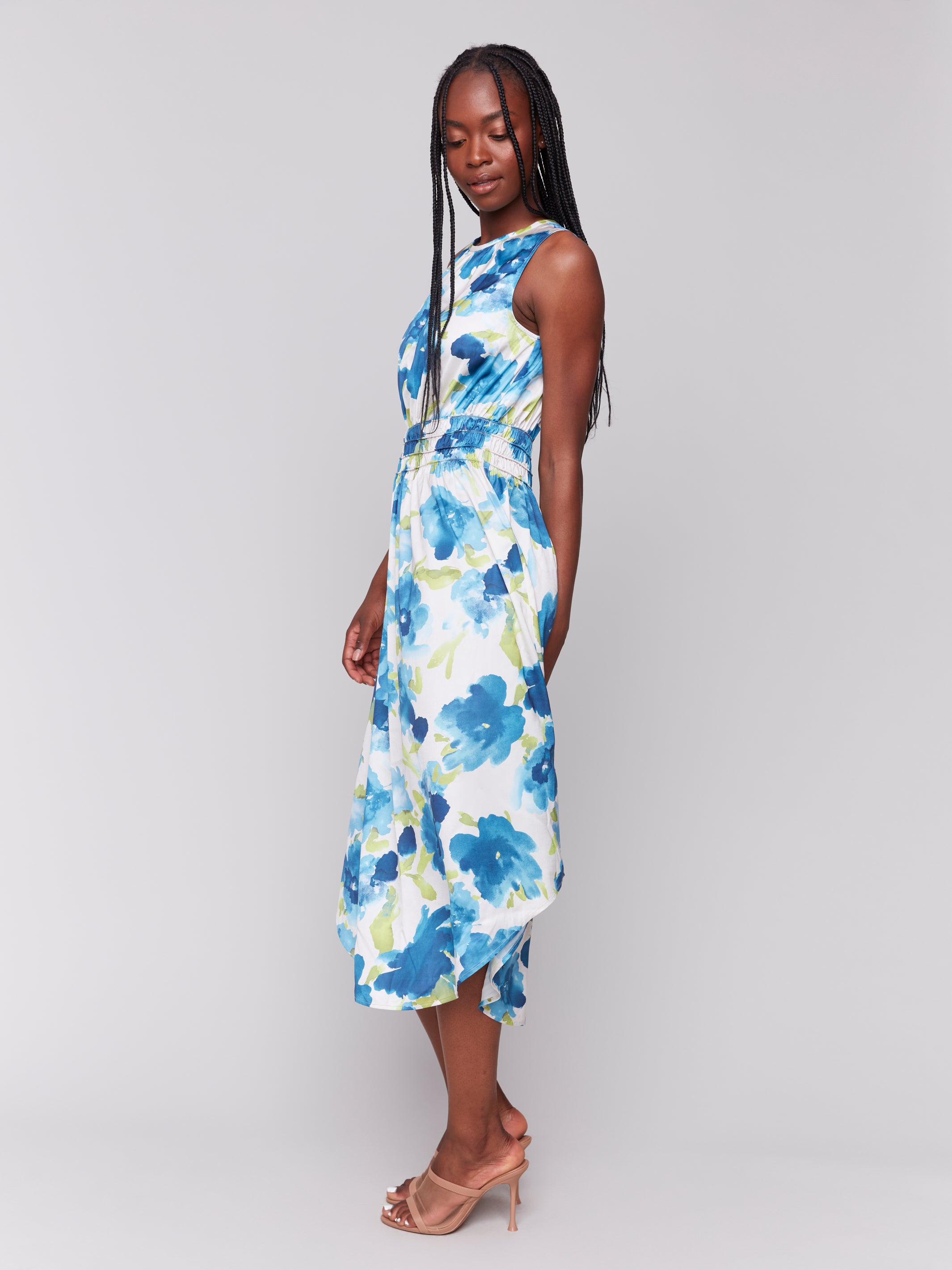 Sleeveless Printed Flowy Dress - Sugar River Shoppe