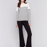 Striped Jacquard Crew Neck Sweater - Sugar River Shoppe