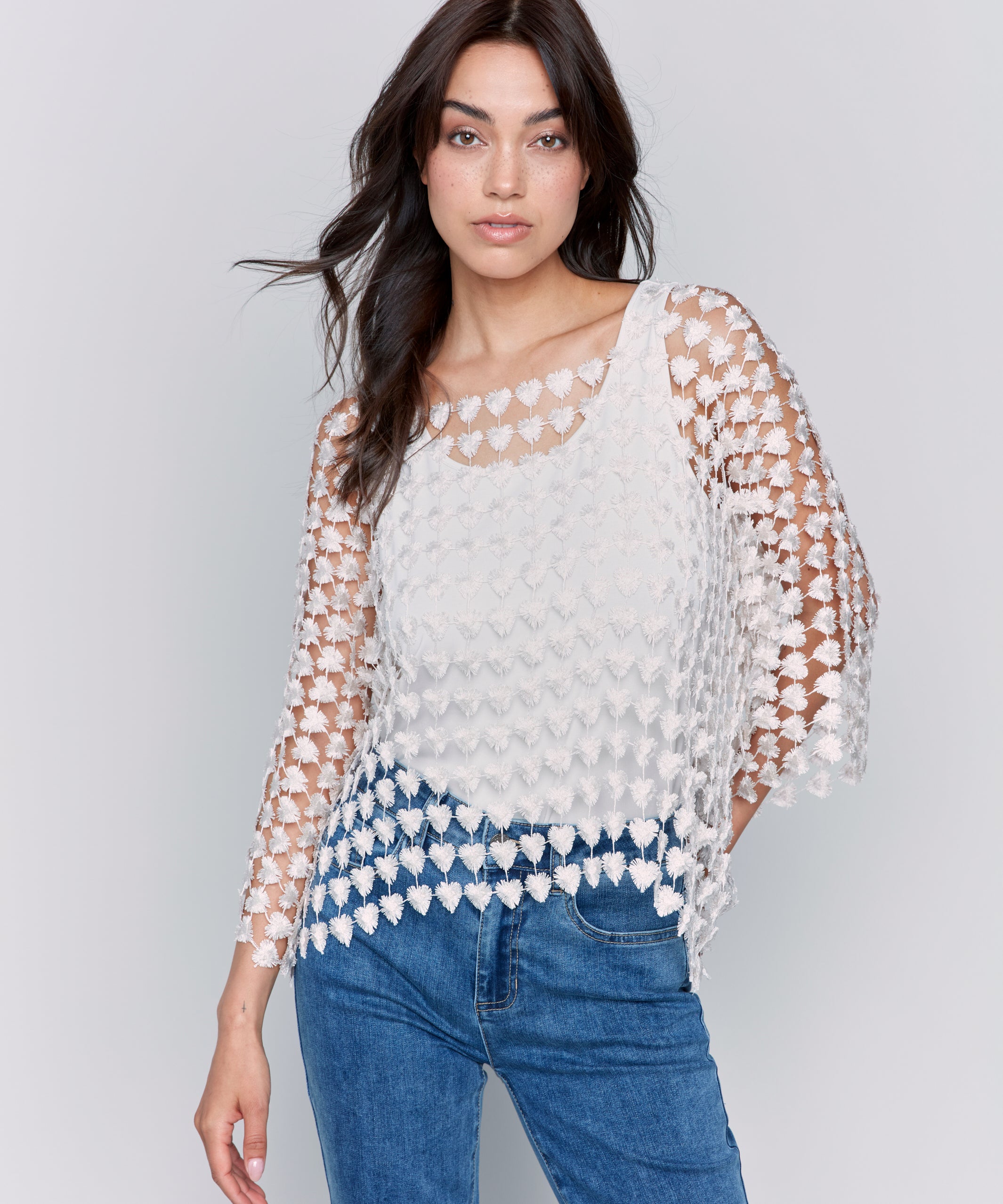 Textured Crochet Heart Top - Sugar River Shoppe