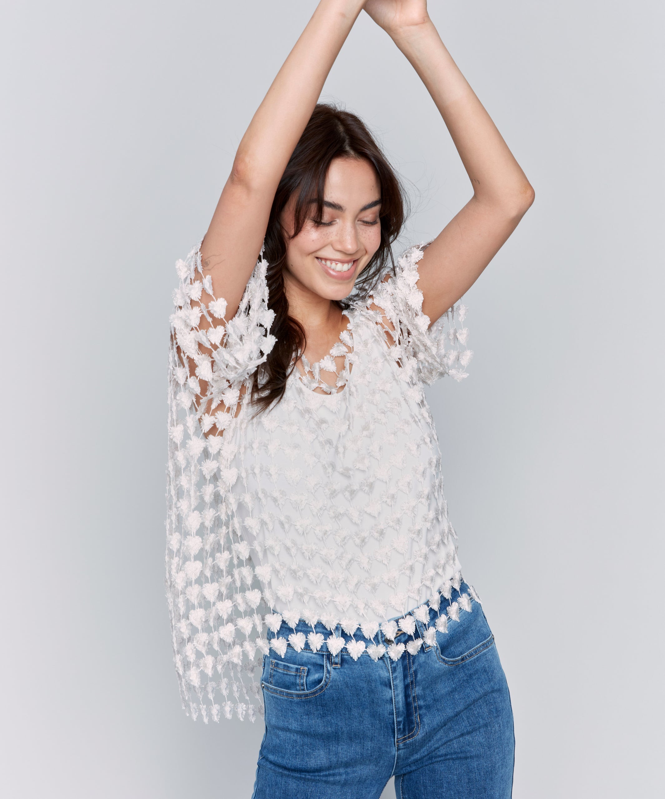 Textured Crochet Heart Top - Sugar River Shoppe