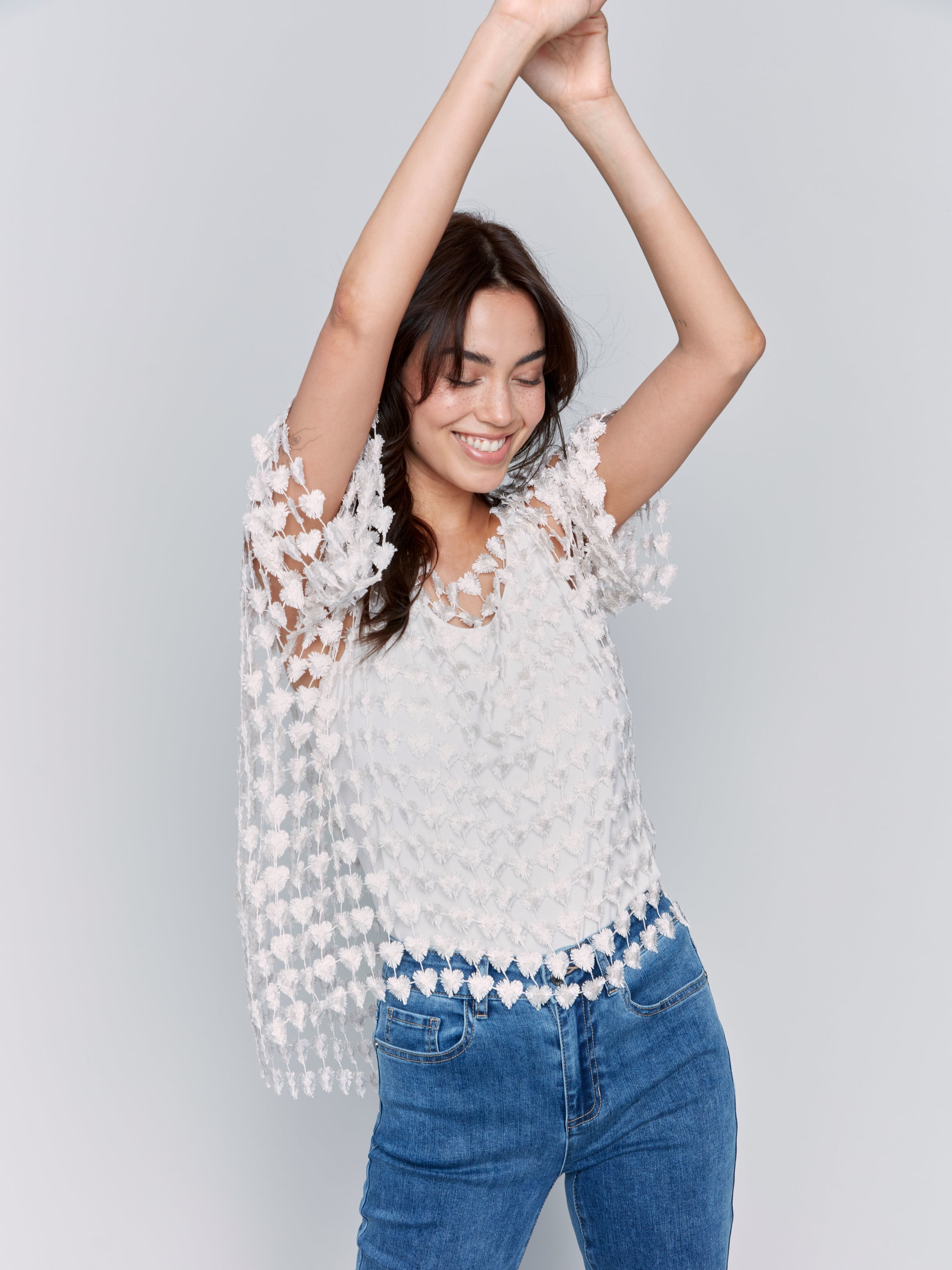 Textured Crochet Heart Top - Sugar River Shoppe