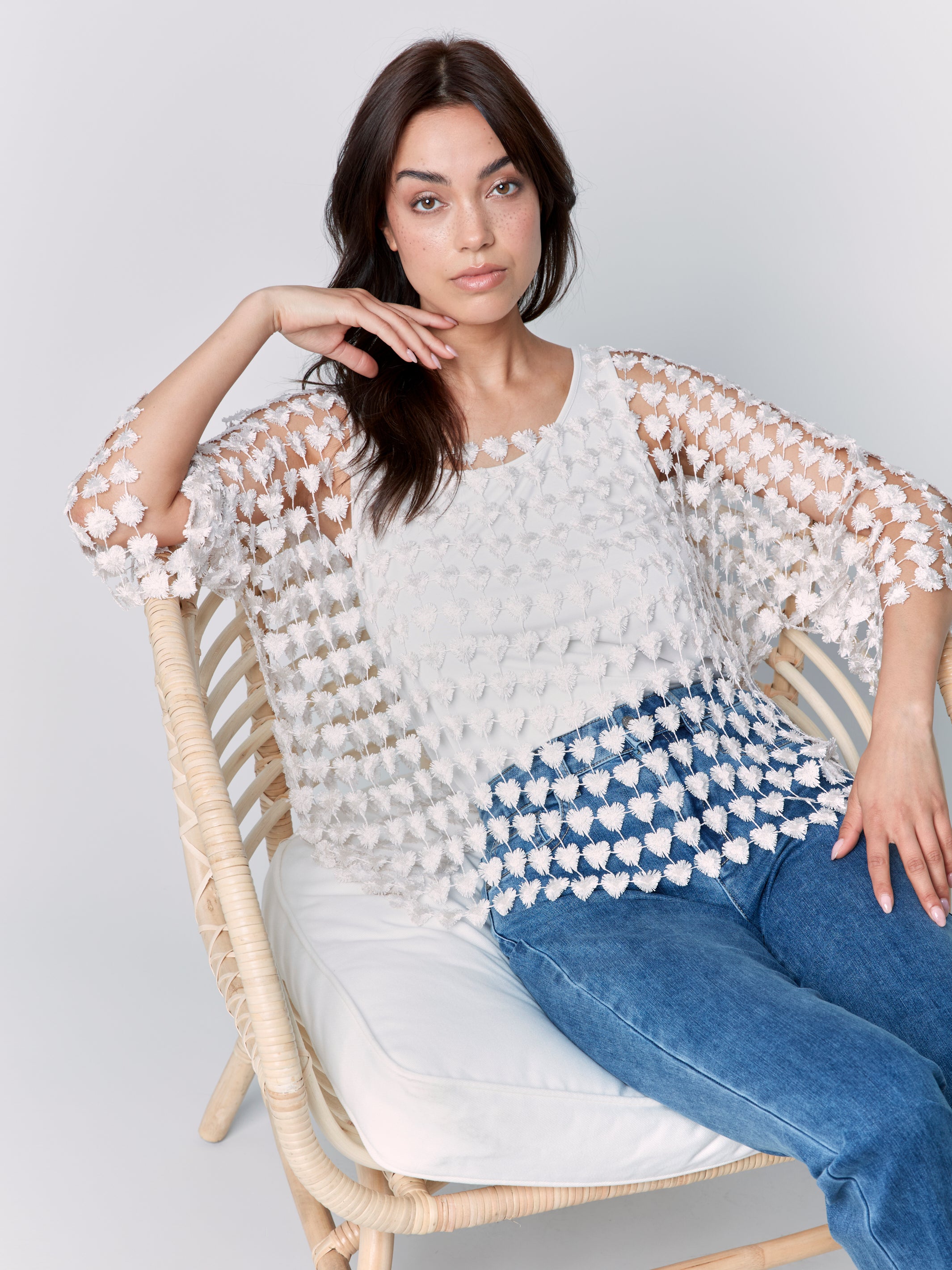 Textured Crochet Heart Top - Sugar River Shoppe