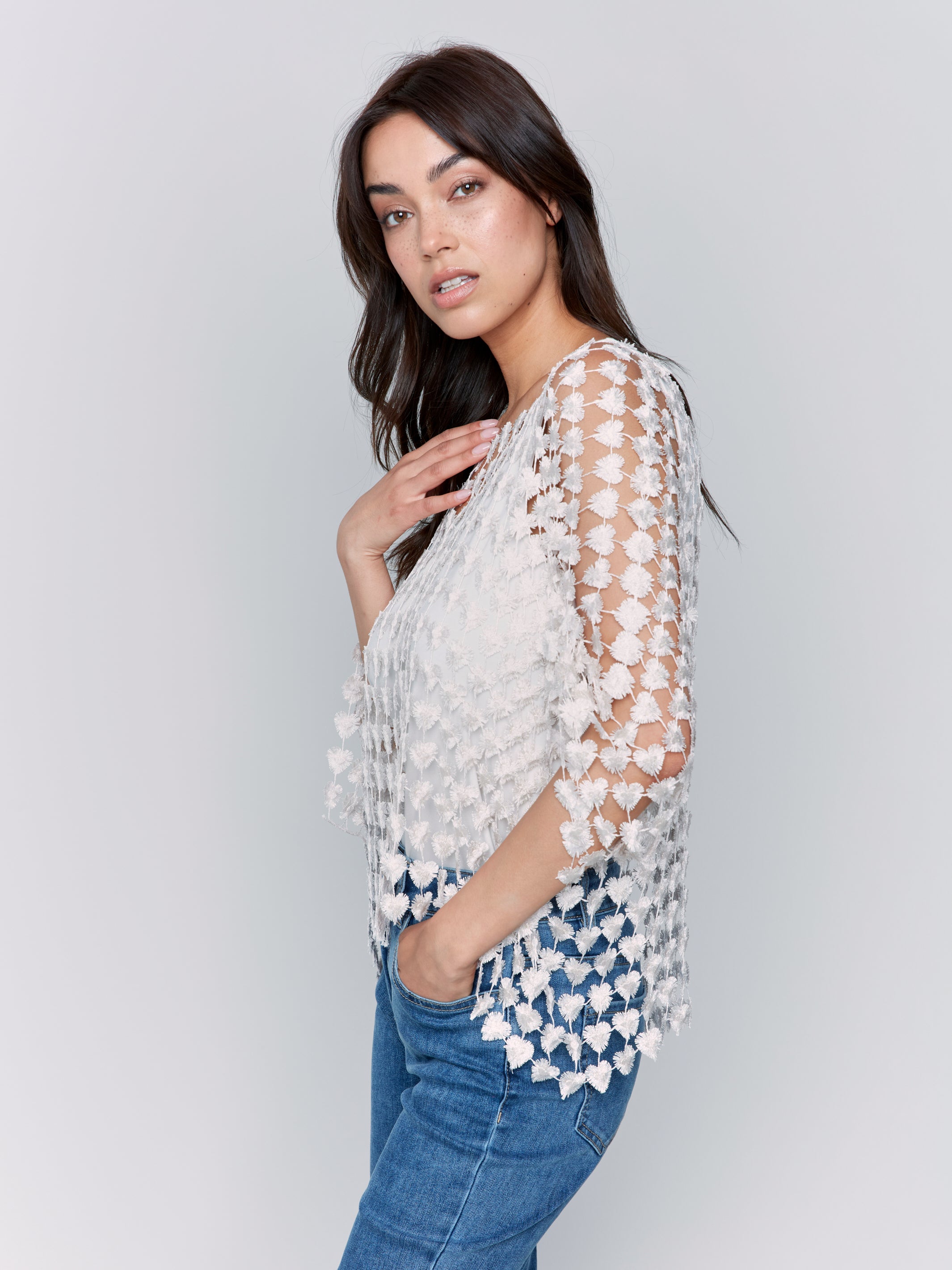Textured Crochet Heart Top - Sugar River Shoppe