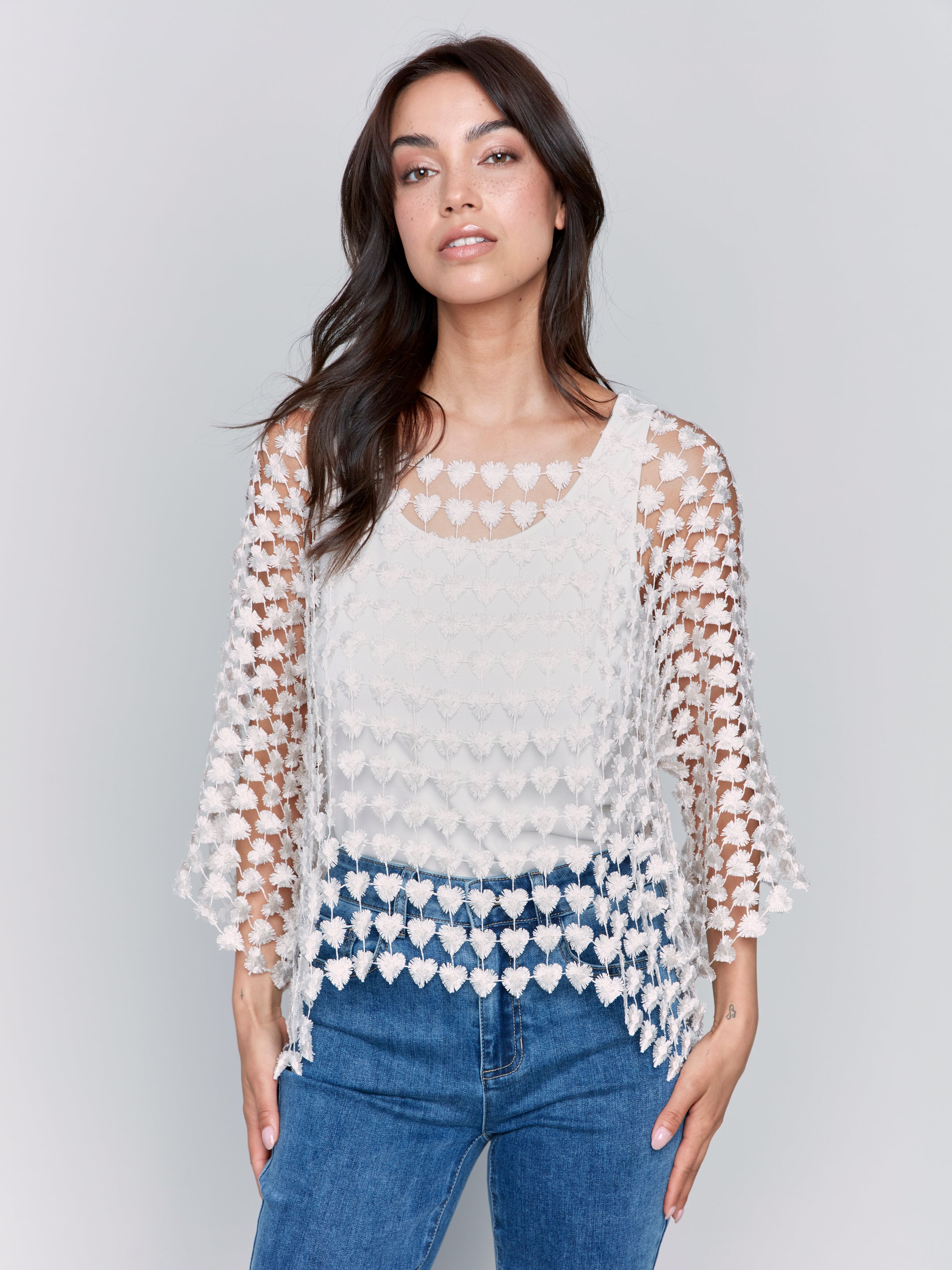 Textured Crochet Heart Top - Sugar River Shoppe