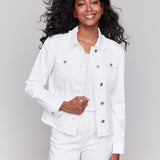 Twill Jean Jacket with Frayed Edges - Sugar River Shoppe