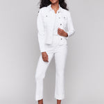 Twill Jean Jacket with Frayed Edges - Sugar River Shoppe