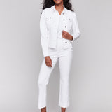 Twill Jean Jacket with Frayed Edges - Sugar River Shoppe
