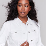 Twill Jean Jacket with Frayed Edges - Sugar River Shoppe