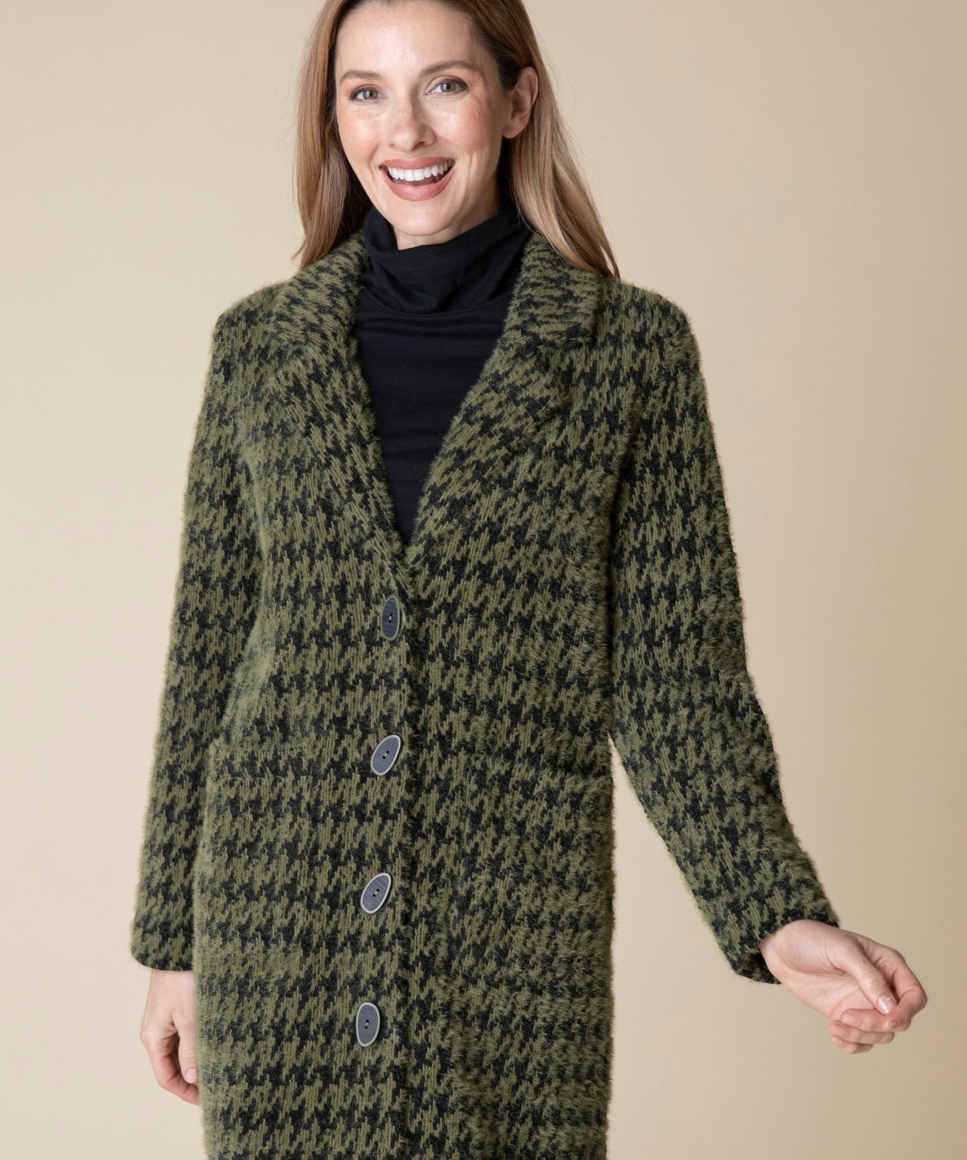 Chenille Houndstooth Car Coat - Habitat - 194451508663 - Sugar River Shoppe - 