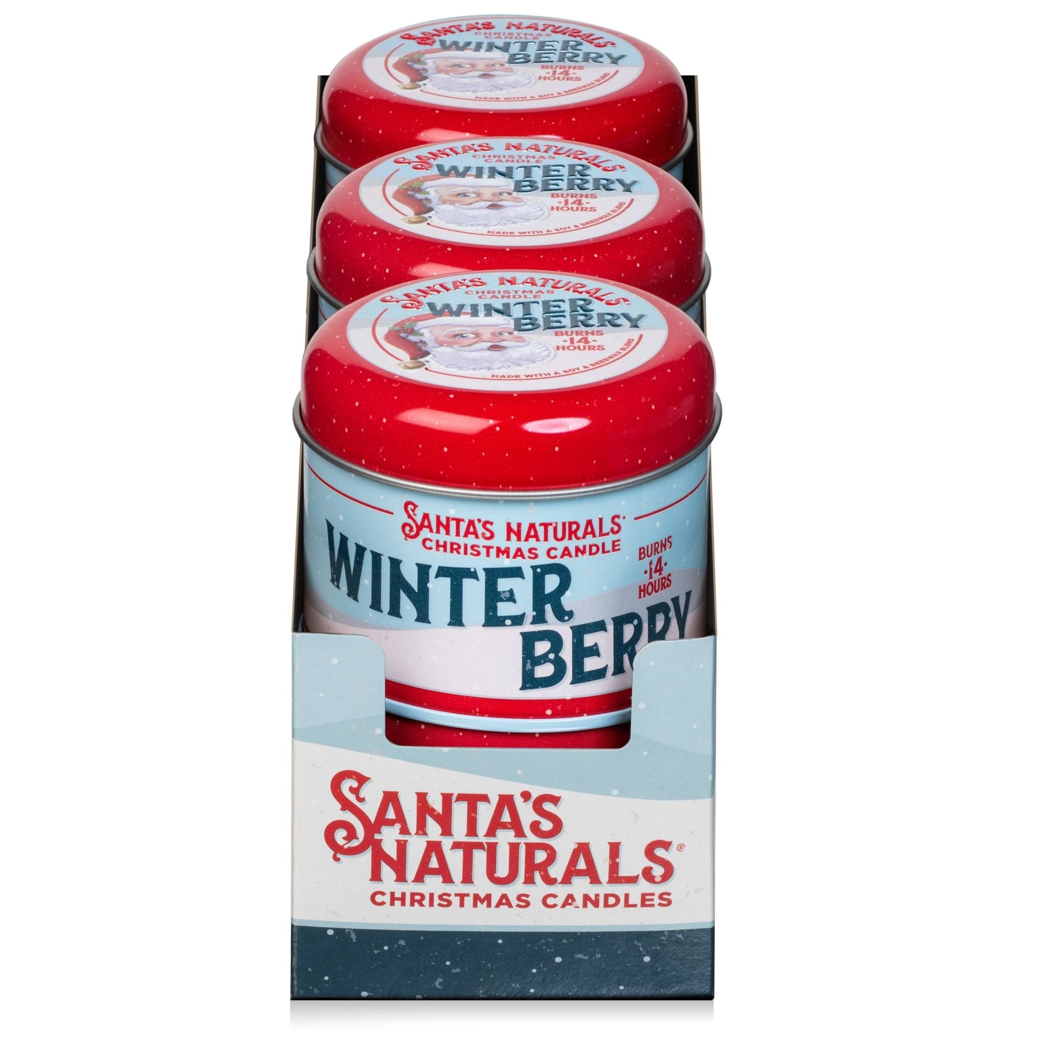 Christmas Candle in Winter Berry 3.5oz Mini - Santa's Naturals - 856930006786 - Sugar River Shoppe - 